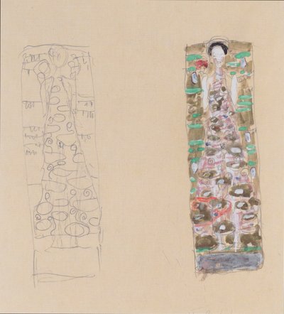 Twee ontwerpen voor het sierblad voor Otto Wagner door Gustav Klimt